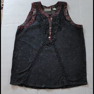 BKE ladies sz med. stone wash blk Paisley& lace